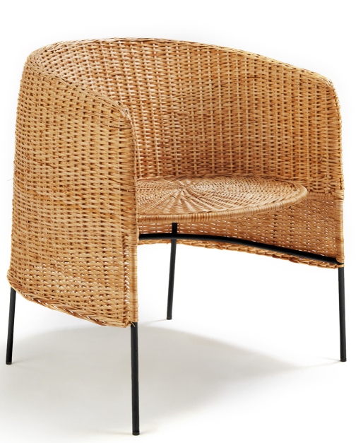 Caribe Natural Lounge Chair Lounge chair Outdoor ames Raw natural material / Black