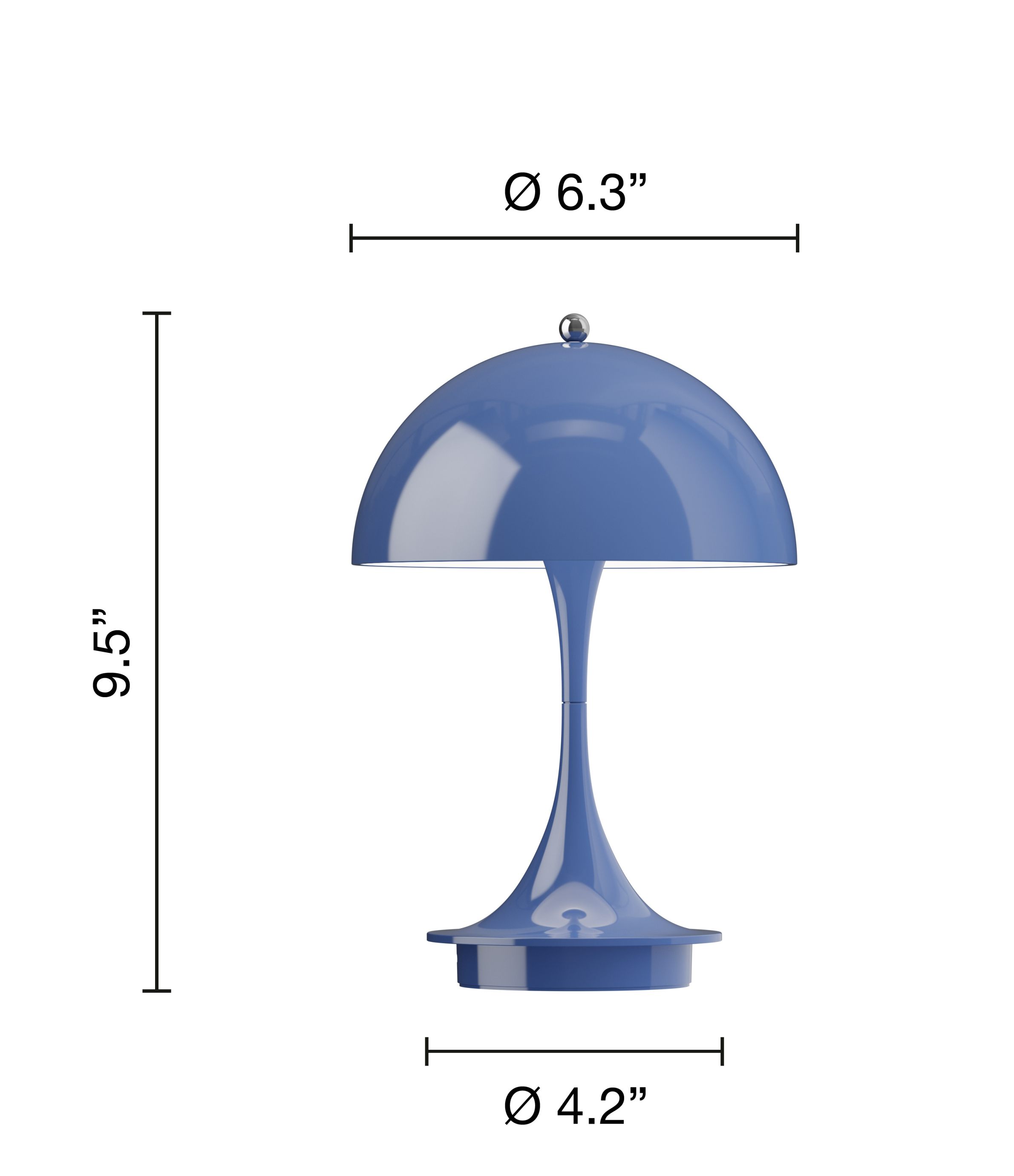 Panthella 160 Portable V3 rechargeable LED table lamp Indoor/Outdoor Louis Poulsen Opaque indigo