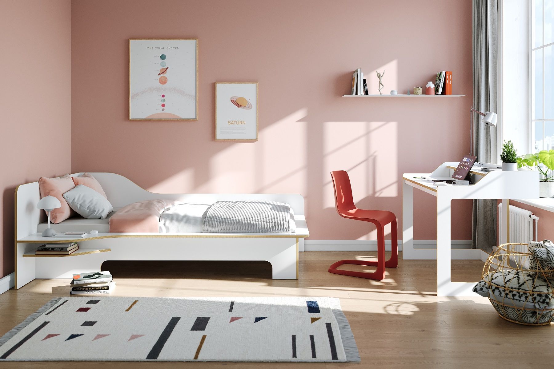 Plane Single Bed Left Müller Möbelwerkstätten
