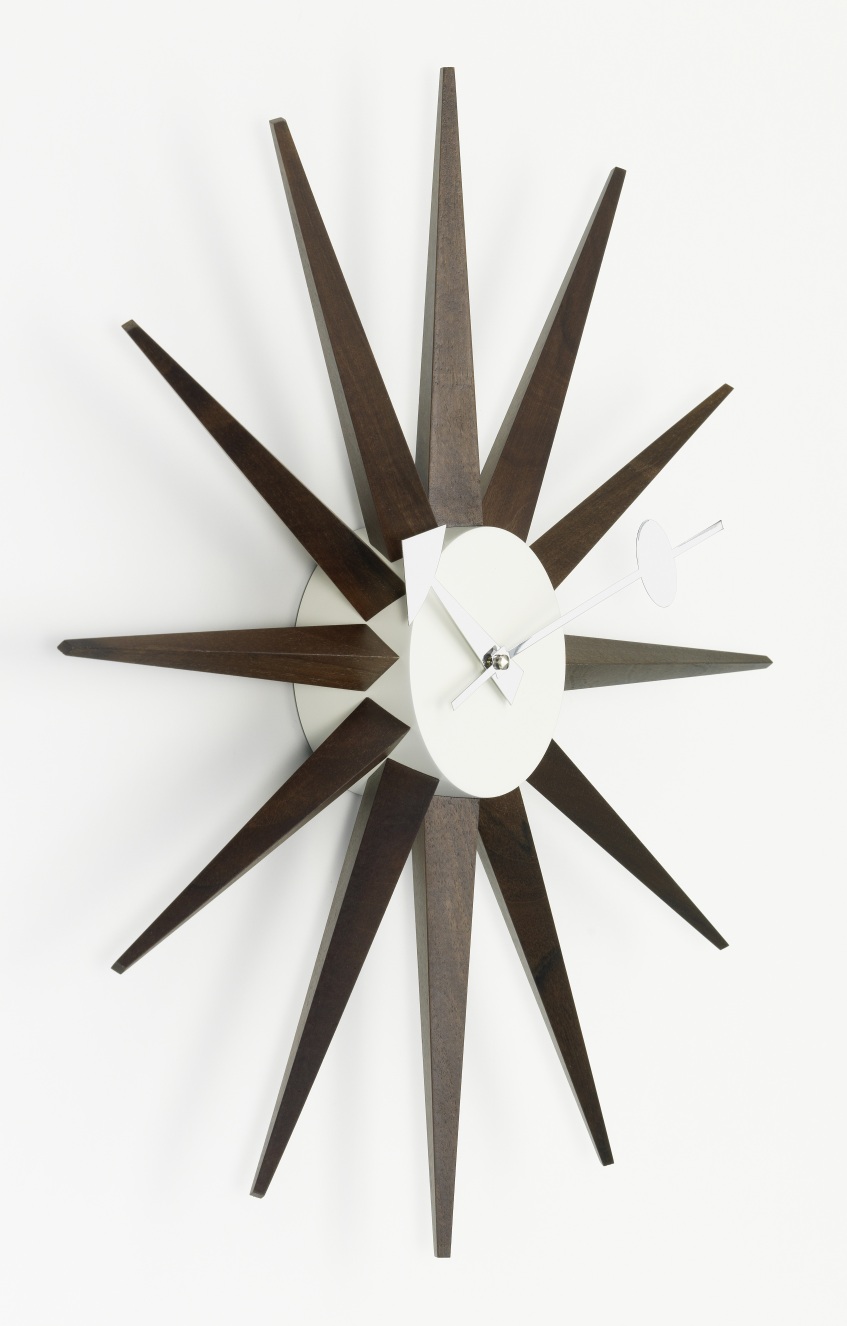 Sunburst Clock Wall Clock - Walnut Vitra