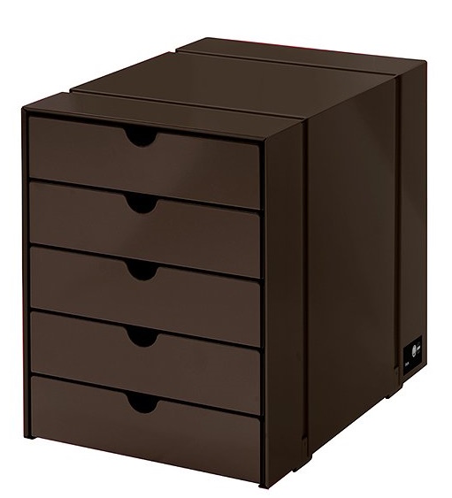USM Haller Inos box set C4 with 5 closed trays Home Office Brown