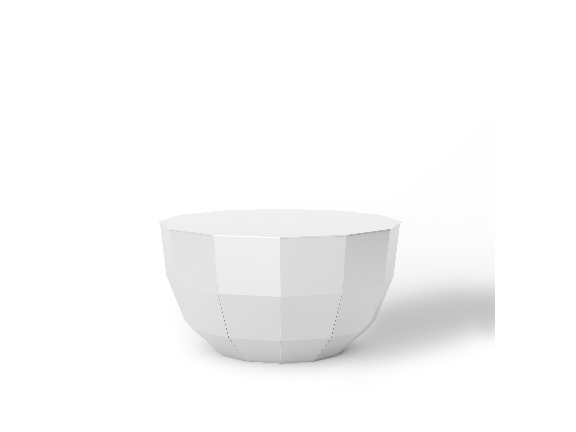 Weißer MO 08 Couchtisch von Müller Möbelfabrikation mit geometrischem Design für modernes Wohnzimmer.