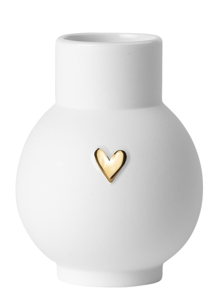 Lovely mini ball vase heart gold wheels