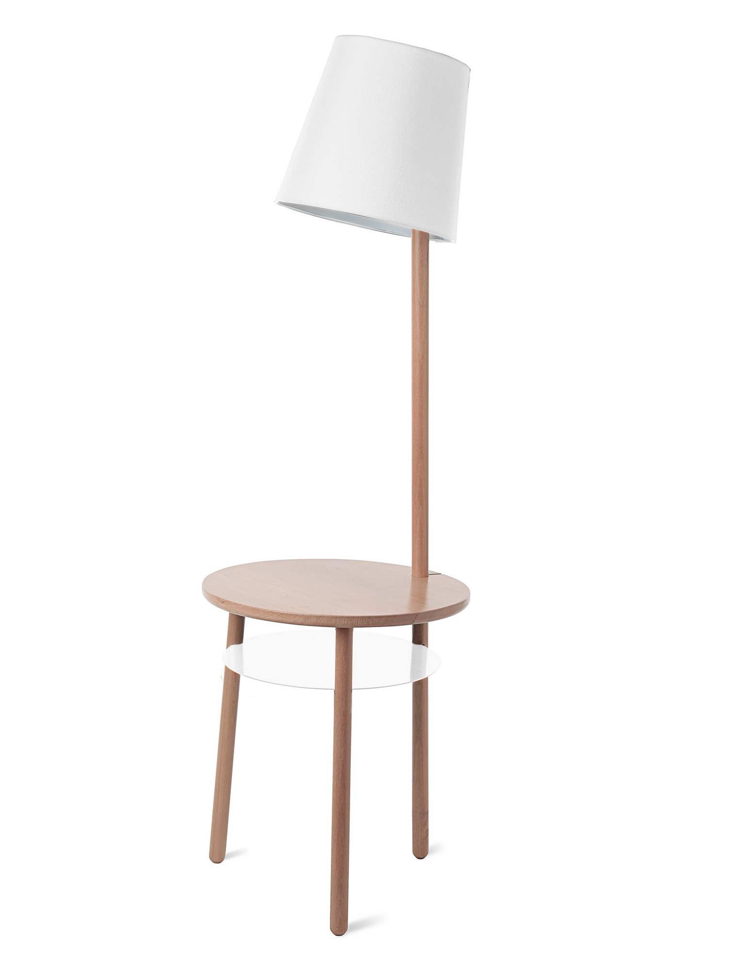 Josette side table / floor lamp Ash matt and white Hartô SINGLE PIECES