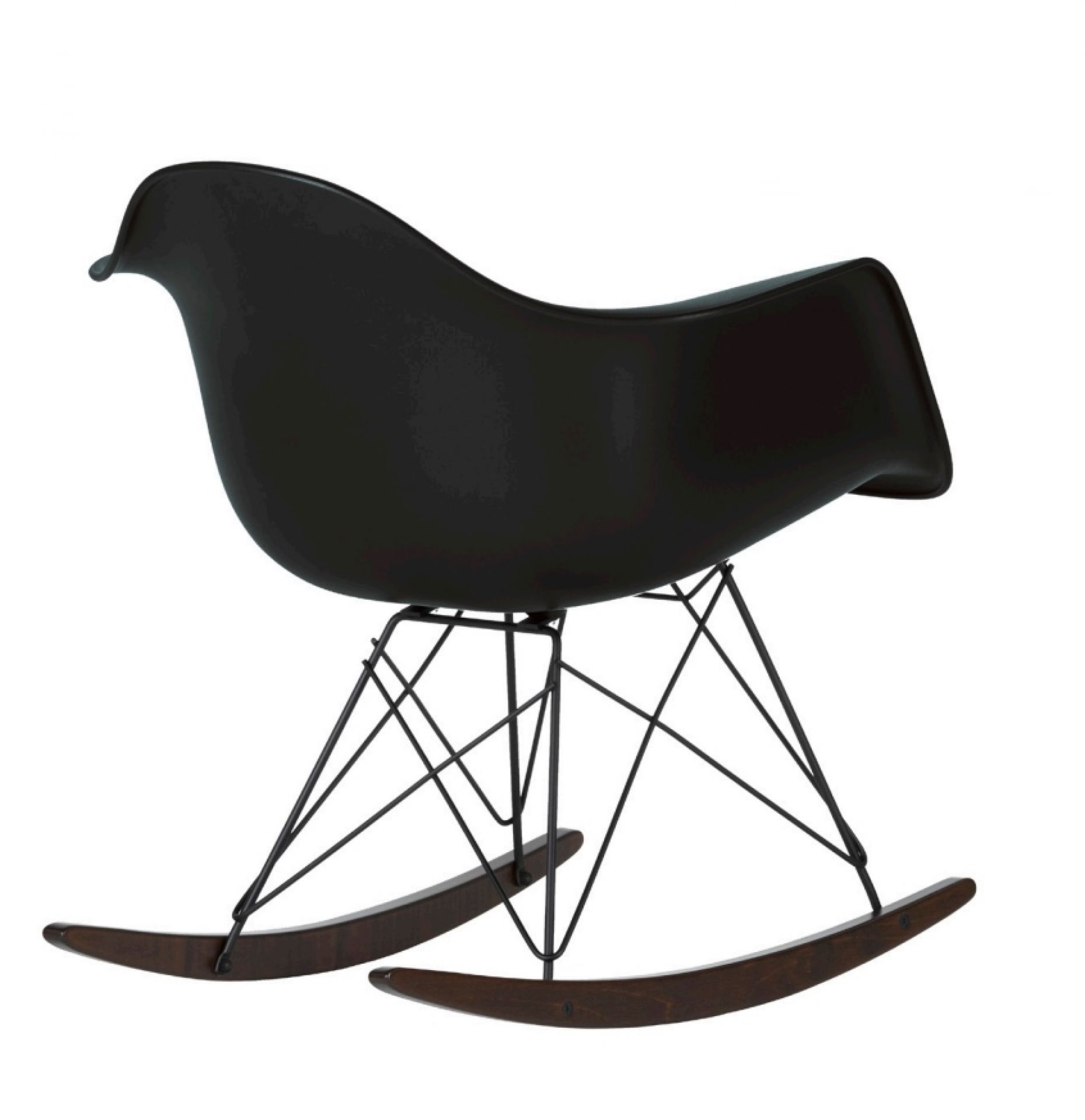 Eames Plastic Arm Rocking Chair RAR Black Collection Rocking Chair Vitra