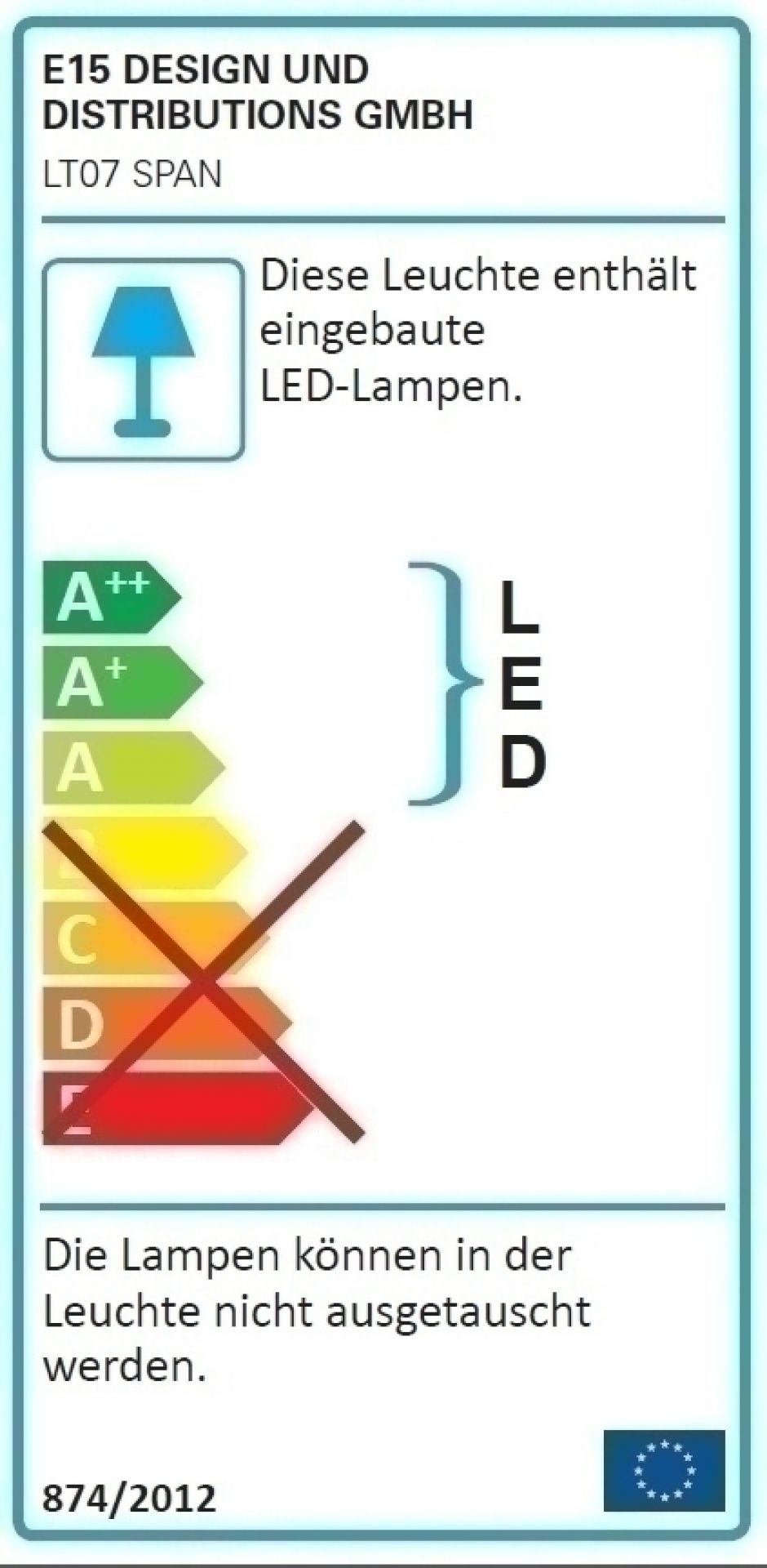 LT07 Span pendant lamp e15 