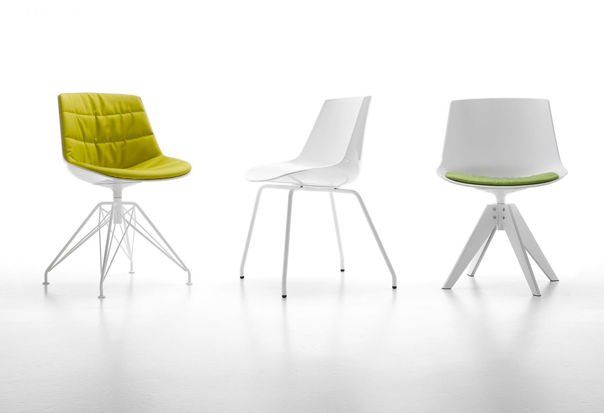 Flow Chair skid base MDF Italia White - White matt