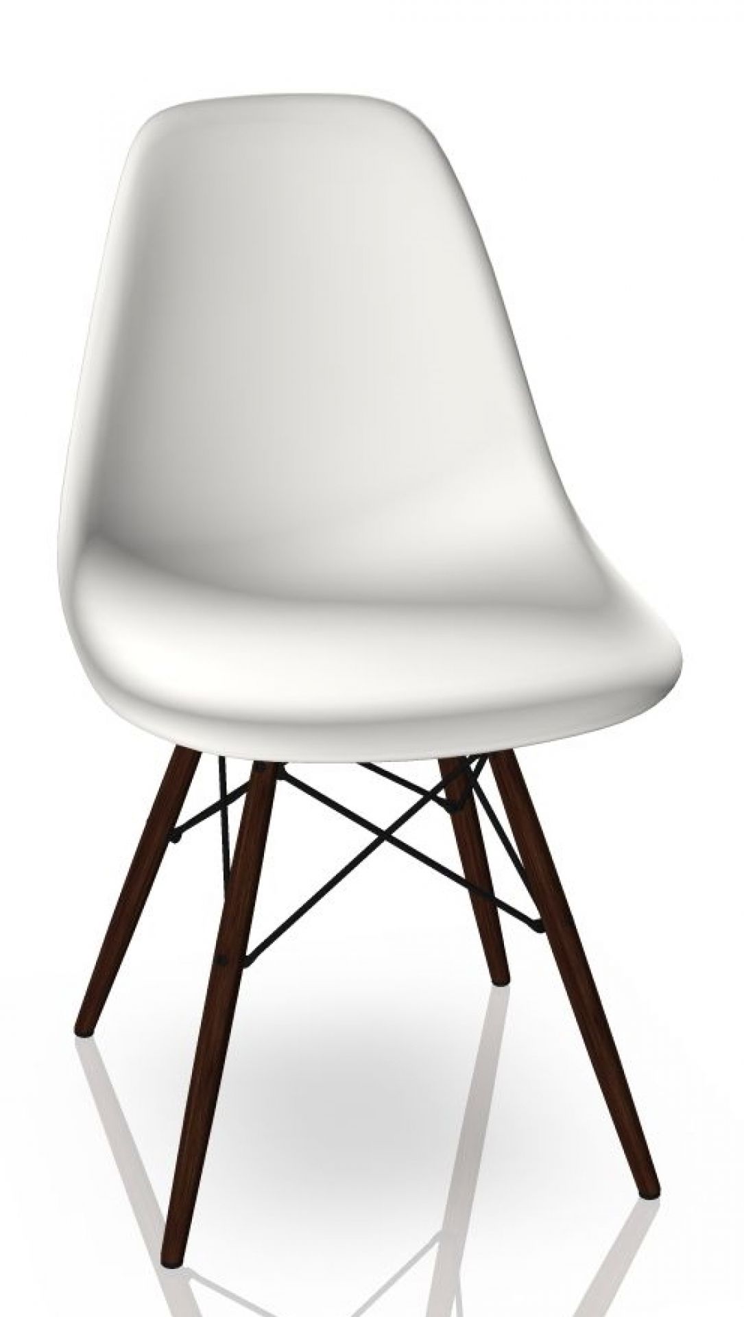 Eames Plastic Side Chair DSW Chair Vitra Maple dark - White