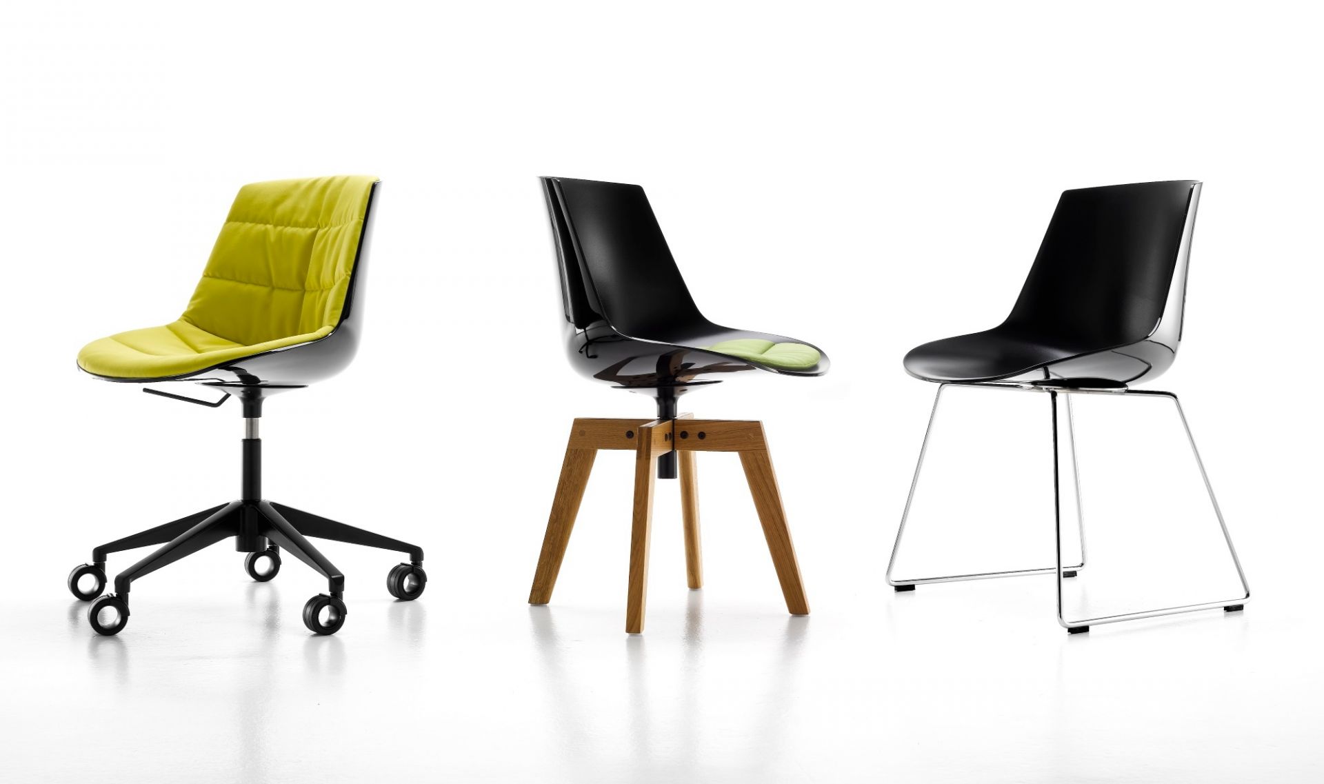 Flow Chair skid base MDF Italia White - White matt