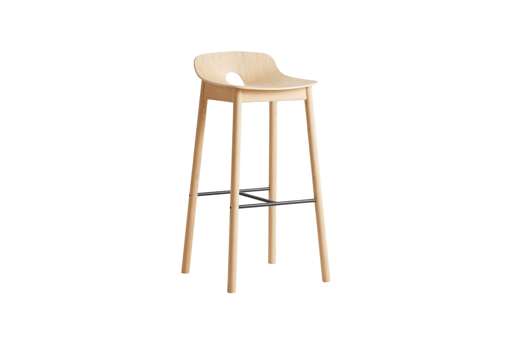Mono Bar Stool Oak pigmented white Woud SINGLE PIECES