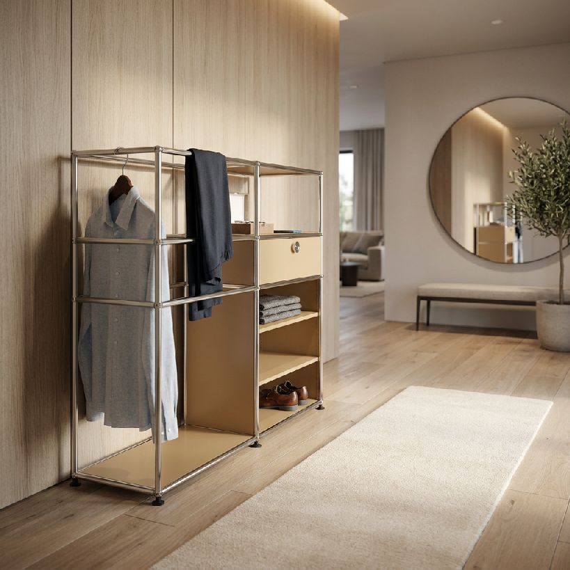 USM Haller wardrobe steel blue