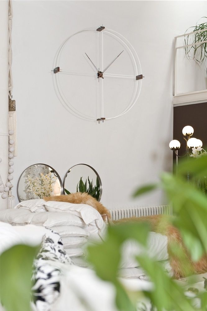 Delmori Wall Clock nomon Black/Walnut
