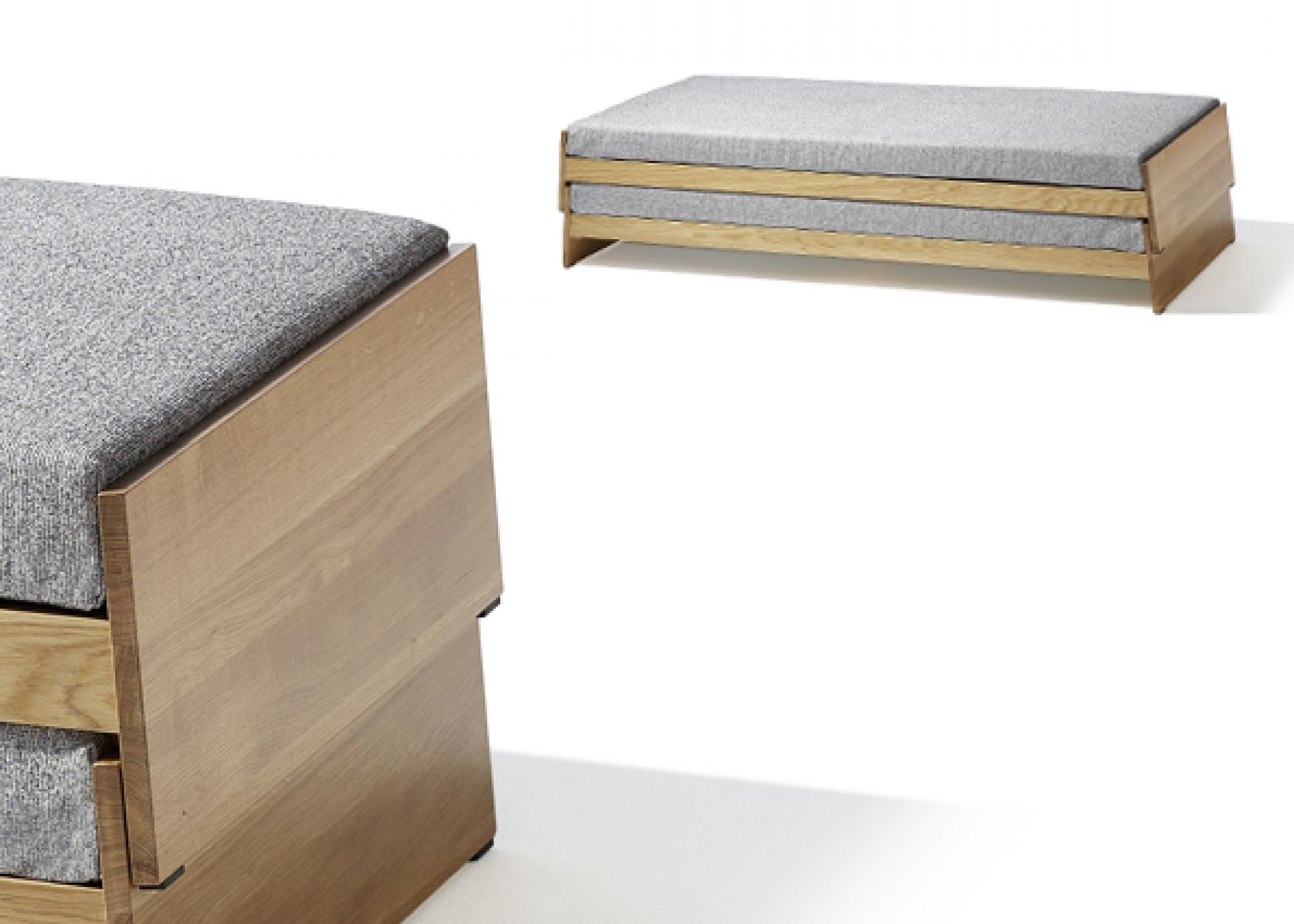 Lönneberga stackable bed solid oak with slatted frame Richard Lampert