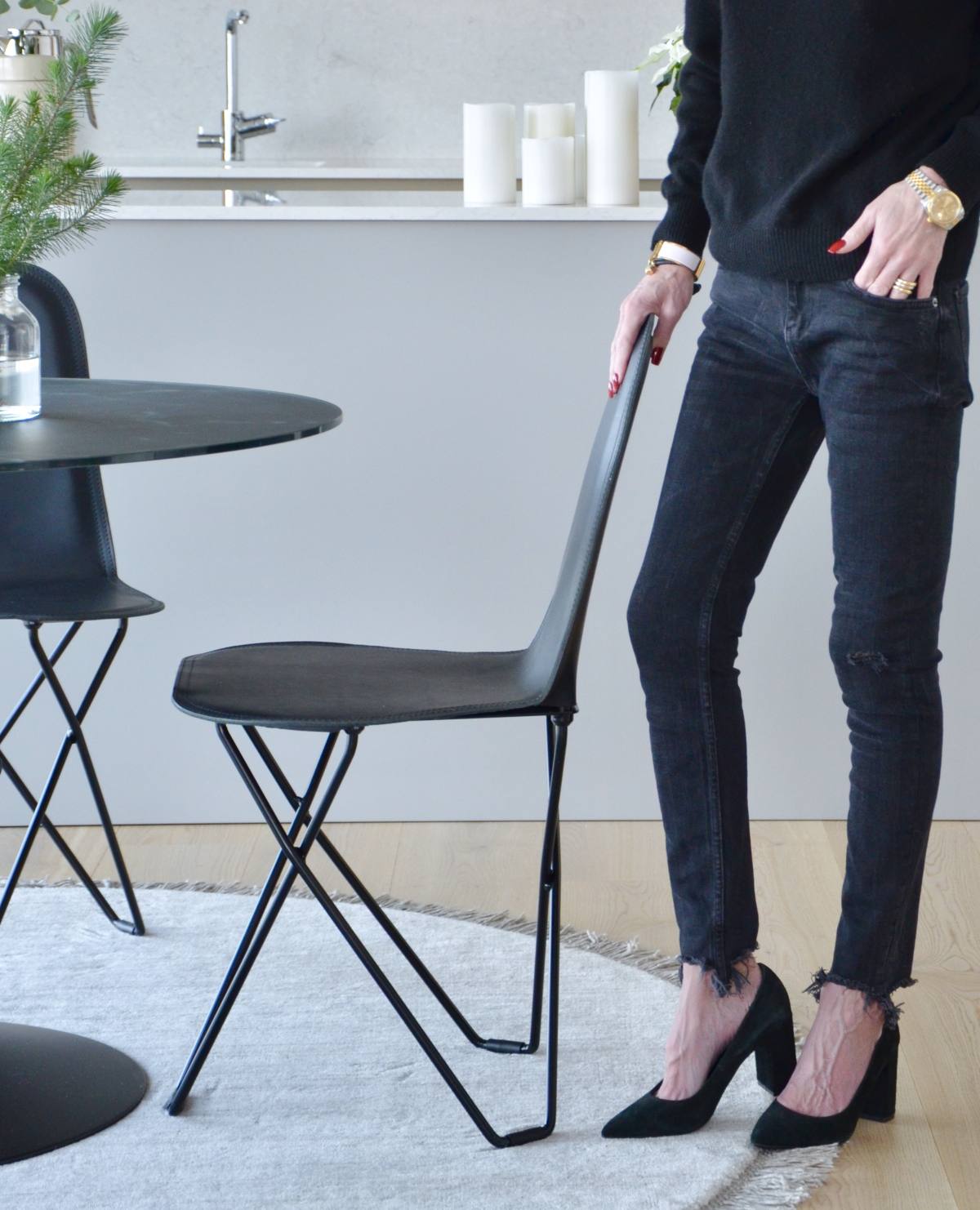 Cactus chair covered with leather Cuero