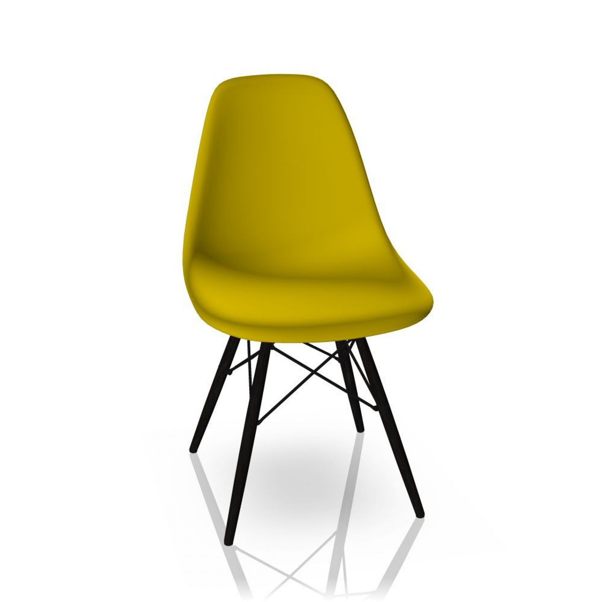 Eames Plastic Side Chair DSW Chair Vitra Maple black - mustard