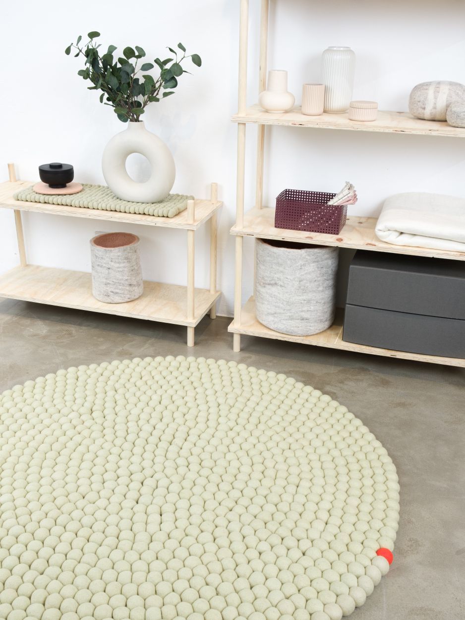 Big One Round Felt carpet Ø 200 cm myfelt Green beige