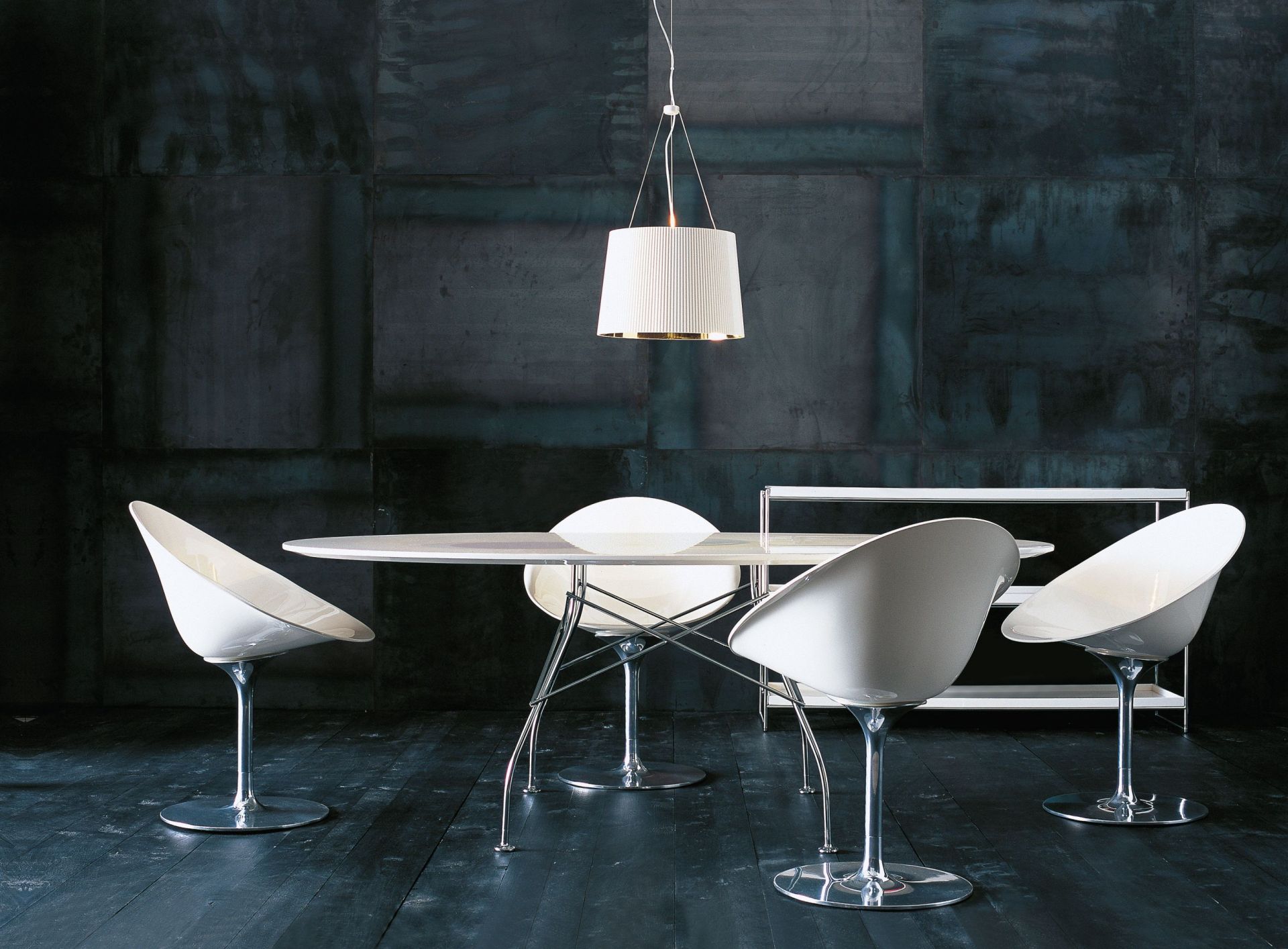 Glossy Table Marbled Stoneware Kartell