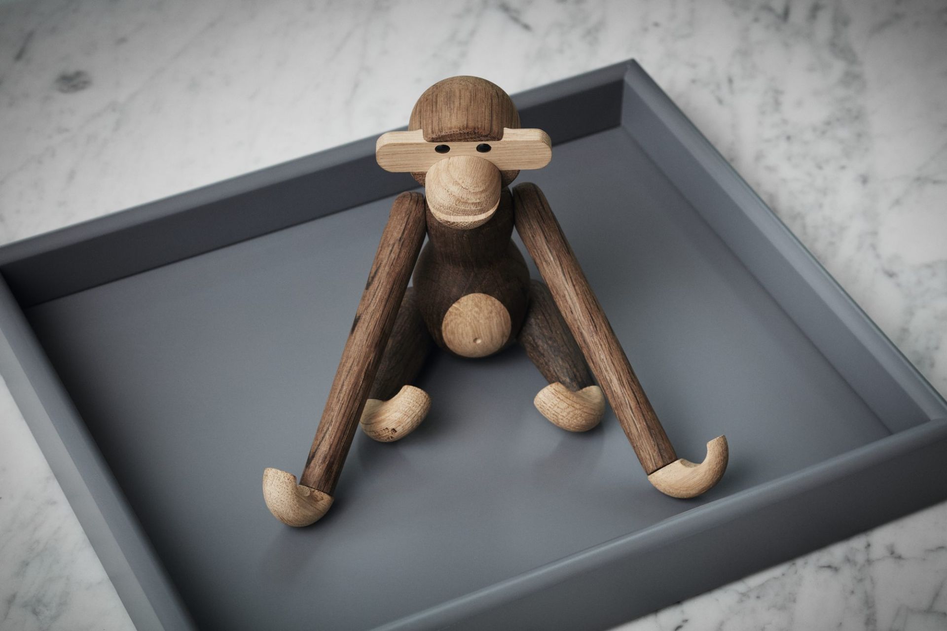 Monkey small wooden figure smoked oak Kay Bojesen