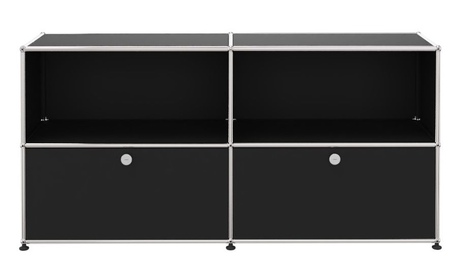 USM Haller Sideboard 2 Open / 2 Flaps Graphite black - FAST DELIVERY