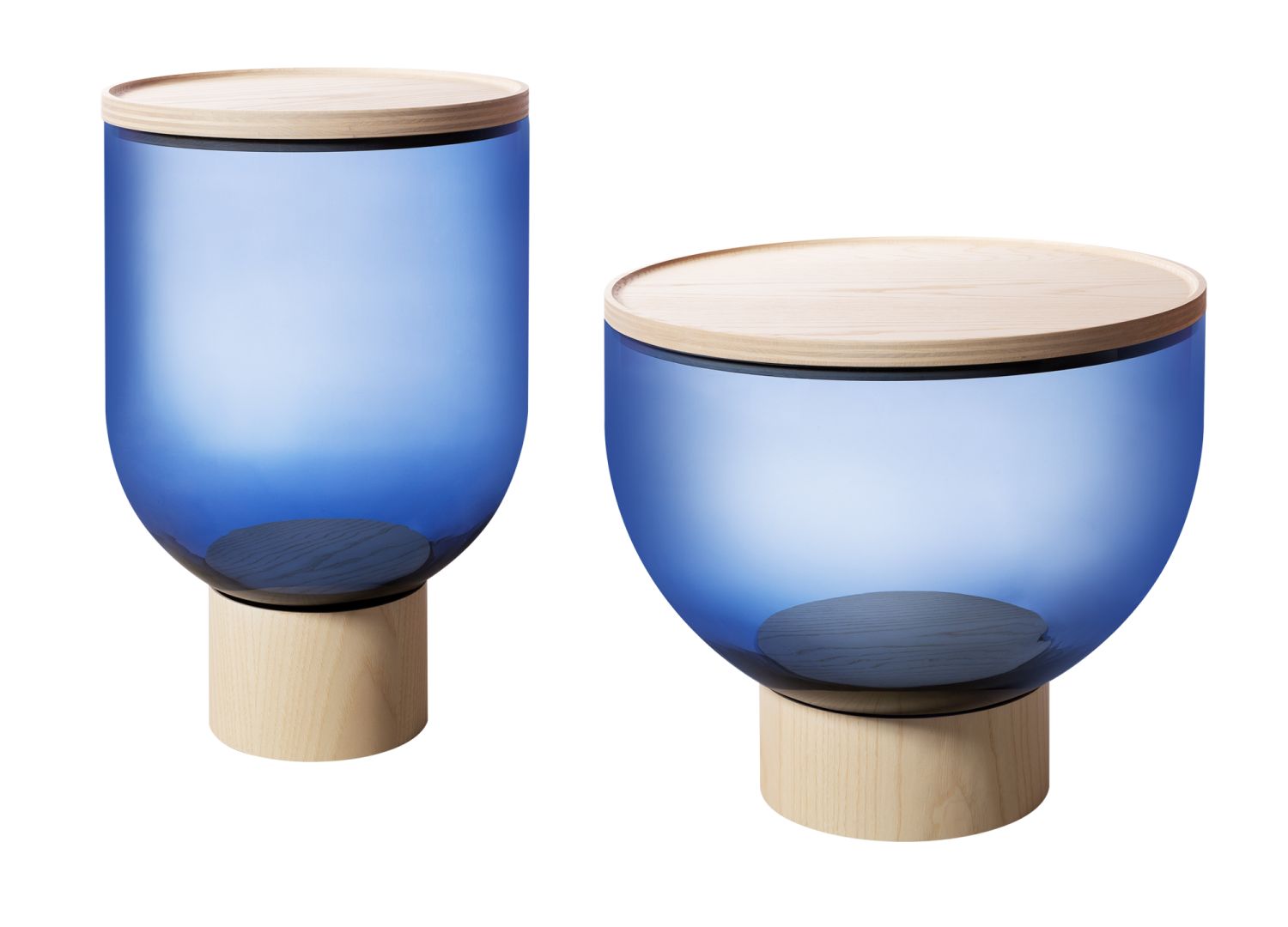 Mastea TS 140 Side Table Natural Ash / Smoke Blue Miniforms