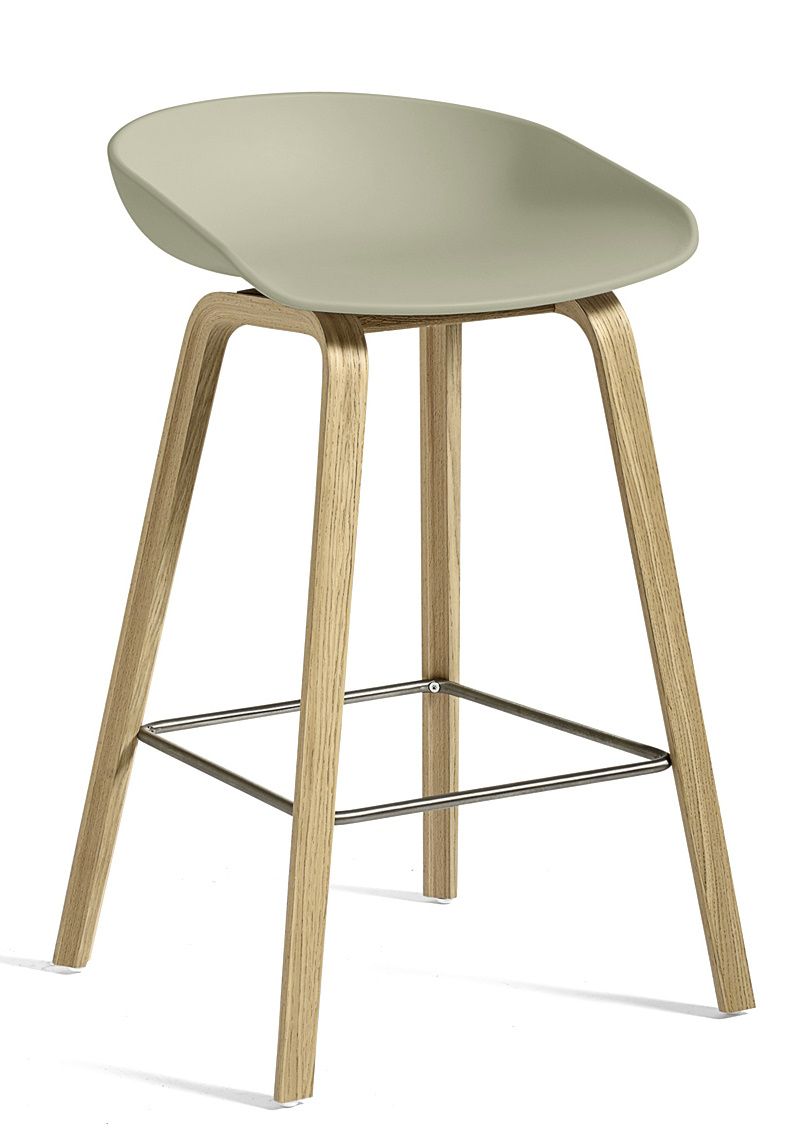 About a Stool AAS32 / AAS 32 Bar stool Low Hay Pastel green - water-based lacquer