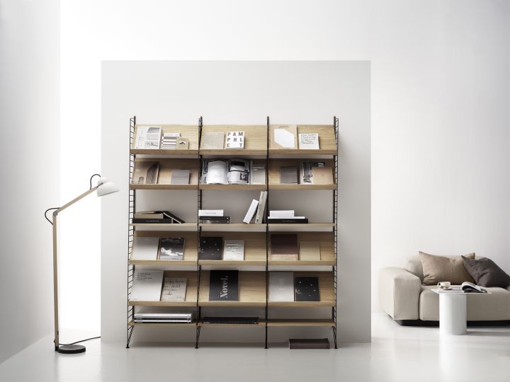 Single Part Magazine Rack Wood String Furniture   
