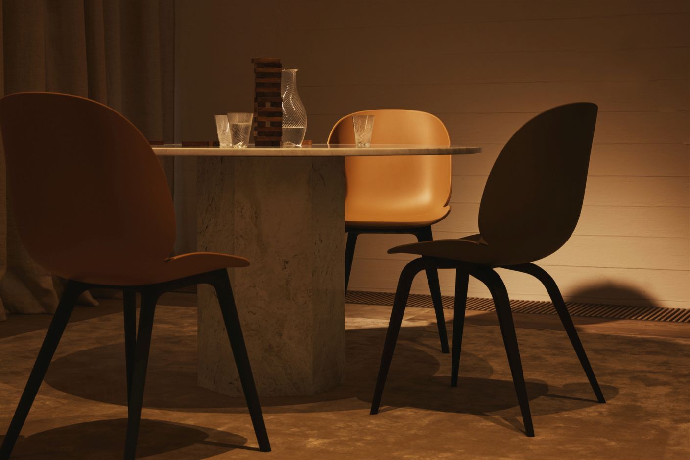 Beetle Chair Dining Chair Unupholstered Plastic Frame Alabaster White Gubi