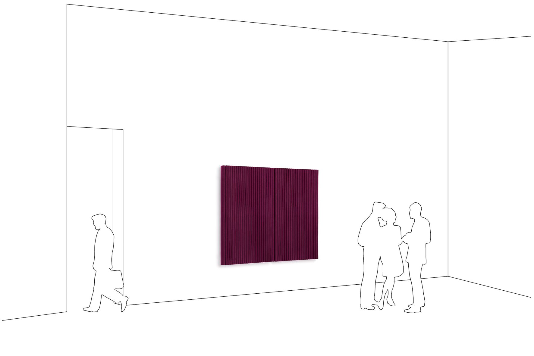 Wave wall module portrait format incl. 4 wall brackets Hey Sign