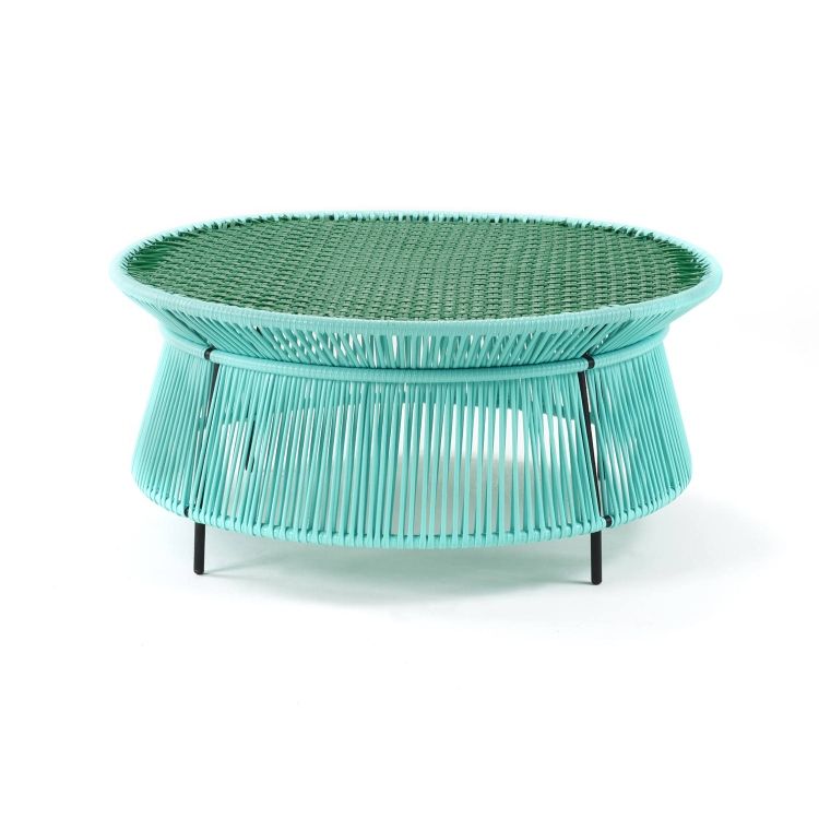 Caribe Low Side Table low outdoor ames Turquoise / Emerald green / Black