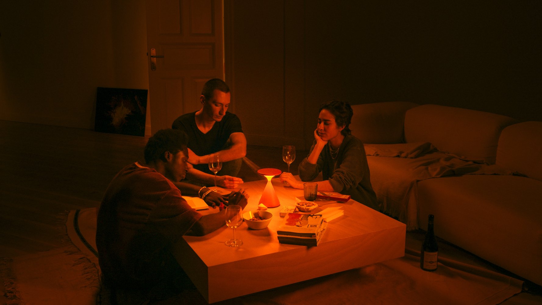 Salt Battery Lamp / Table Lamp Grey