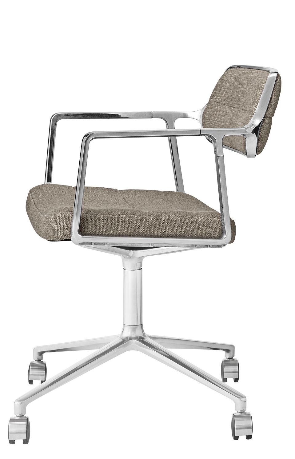 Vipp 453 / Vipp453 Swivel Chair Swivel Chair Vipp Dark sand textile / polished aluminium frame with castors