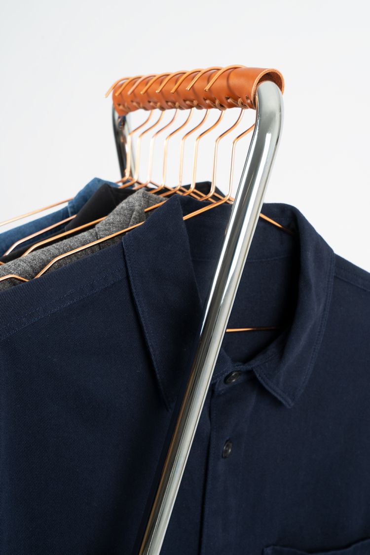 Z10 Bicycle and Coat Rack Black with Cuff in Cognac Tecta