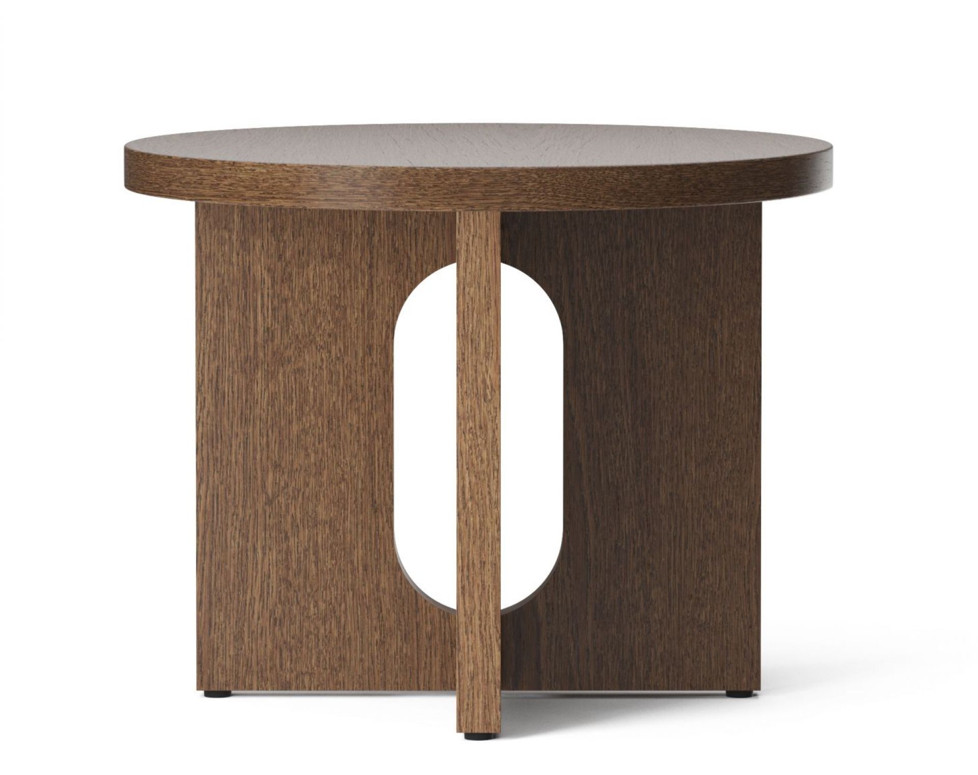 Androgyne Side Table Ø50 cm Frame dark stained oak / table top dark stained oak Audo