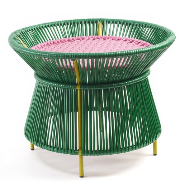 Caribe Low Side Table low outdoor ames Emerald green / bubblegum pink / curry yellow