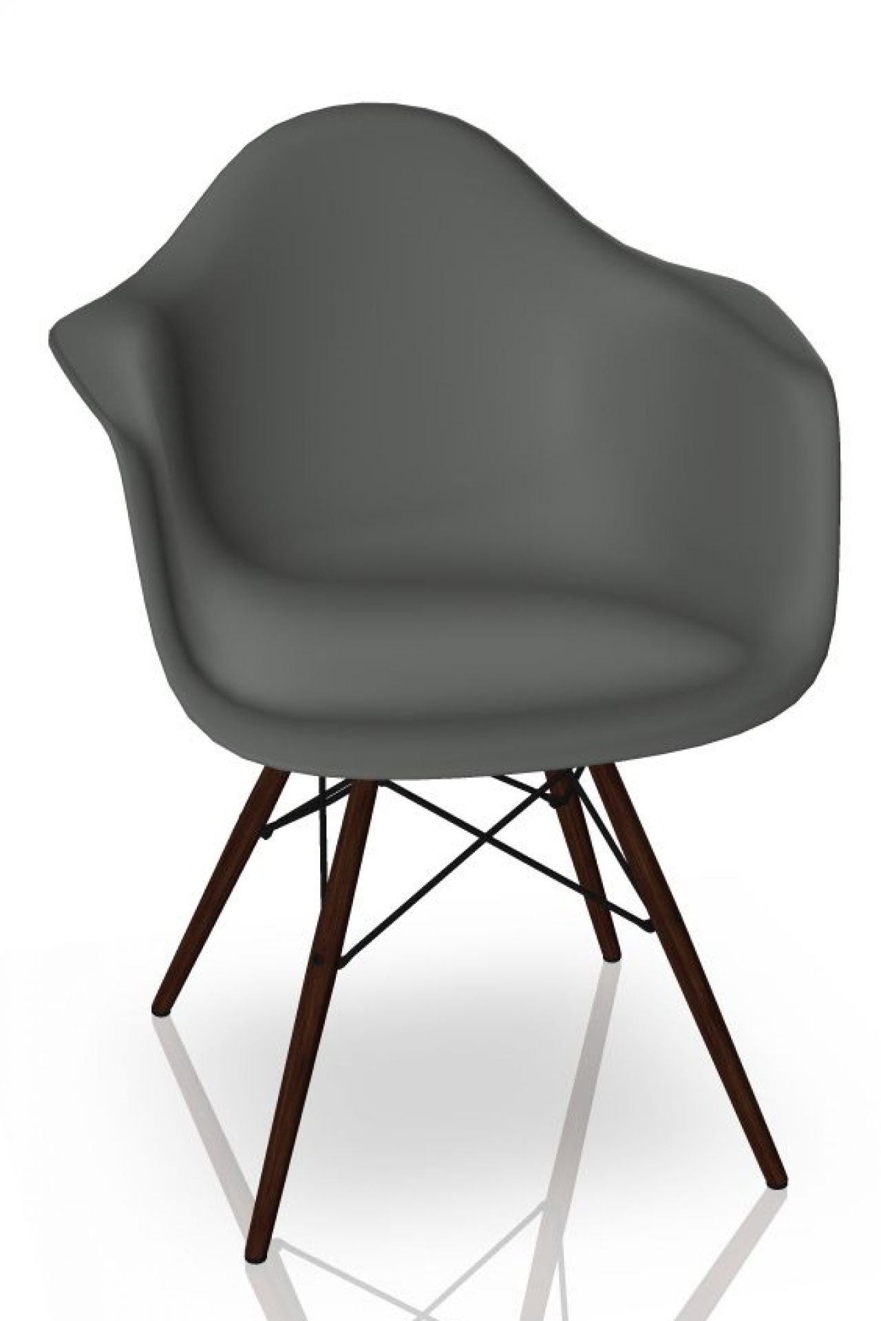 Eames Plastic Arm Chair DAW Chair Vitra Maple dark - Granite grey