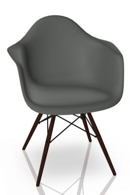 Eames Plastic Arm Chair DAW Chair Vitra Maple dark - Granite grey