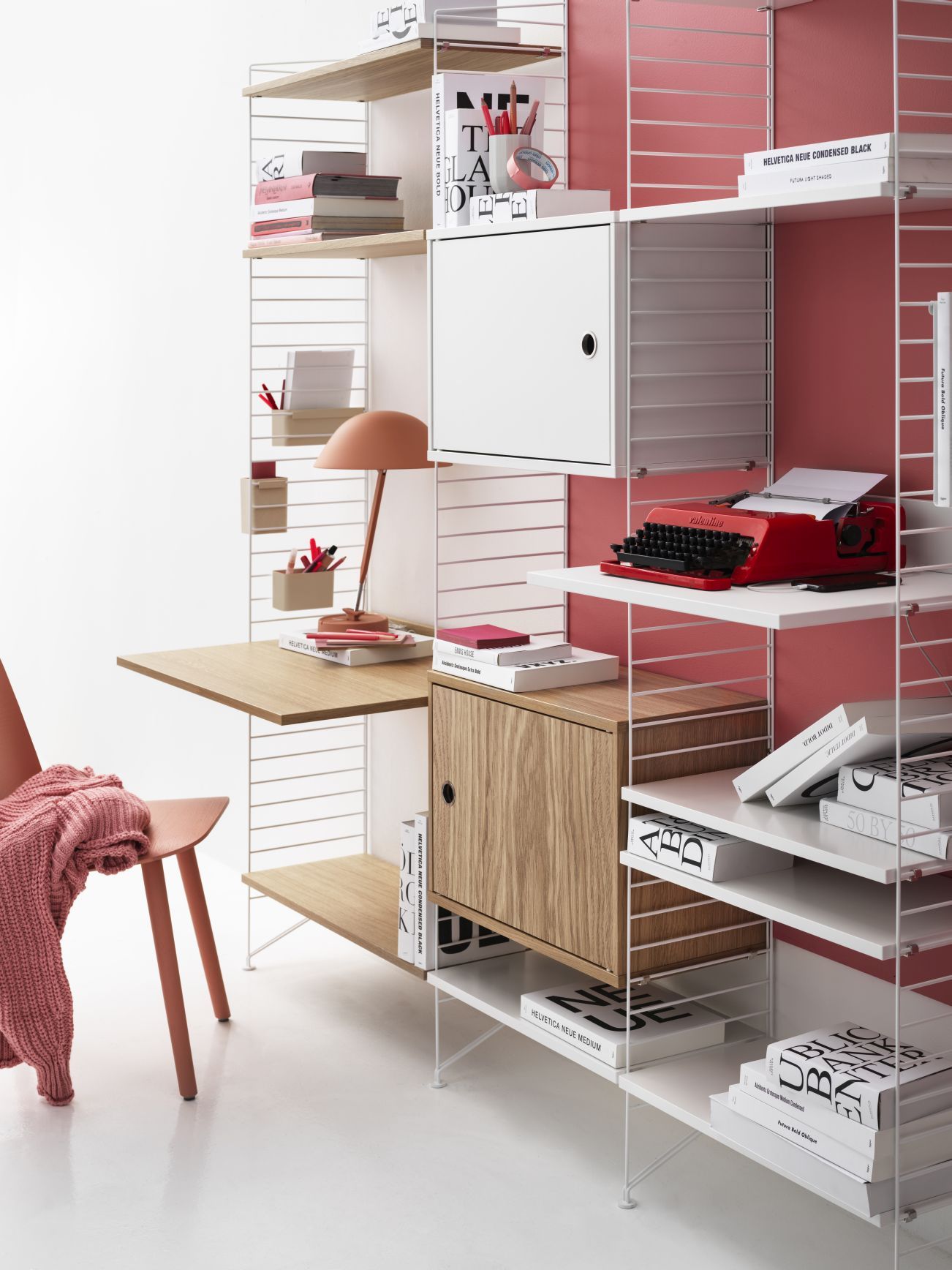Single piece Wardrobe unit with swing door String Furniture 