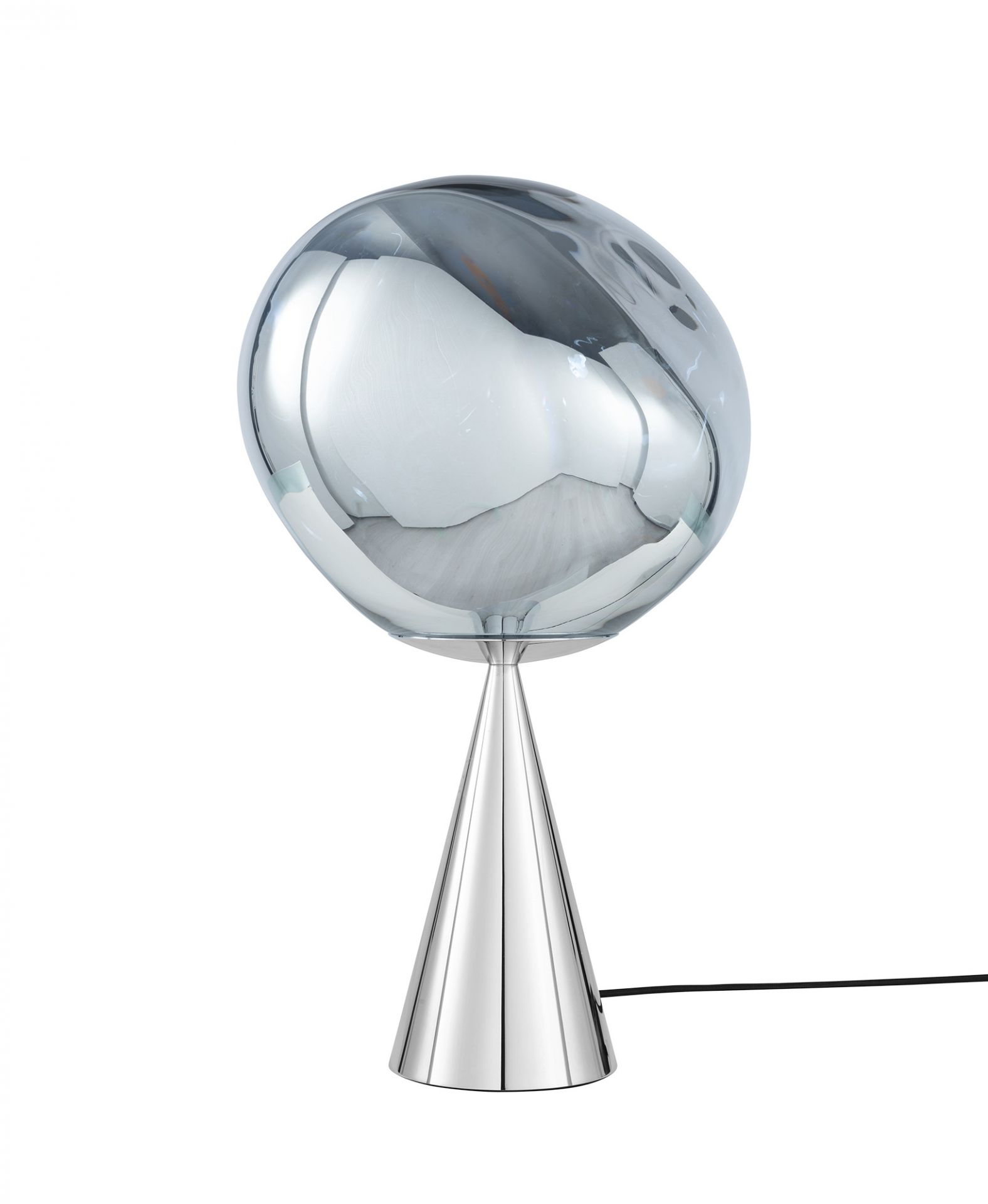 Melt Cone Fat Table lamp silver Tom Dixon