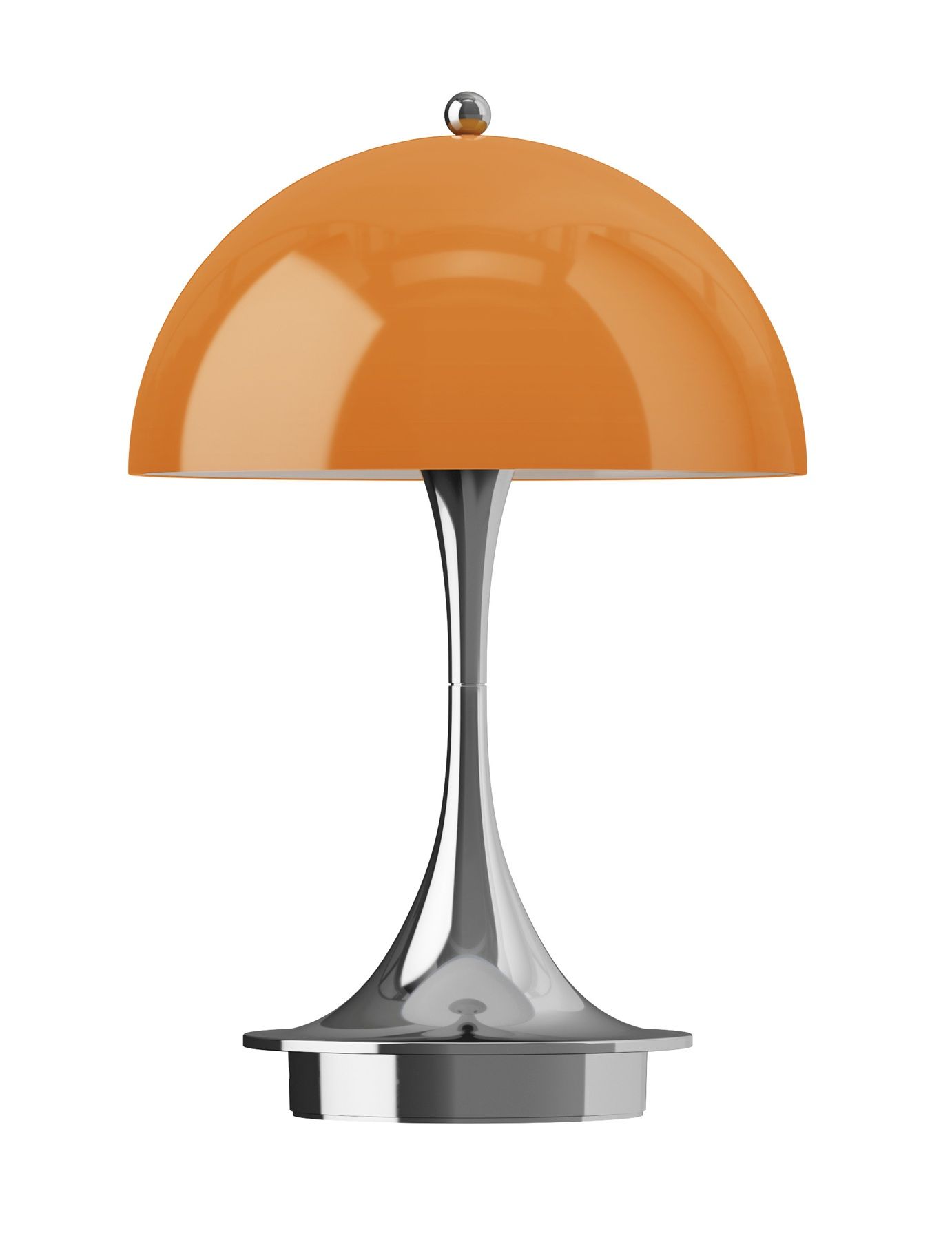 Panthella Originals  160 Portable Lamp Chrome Table lamp / Rechargeable lamp Louis Poulsen Orange