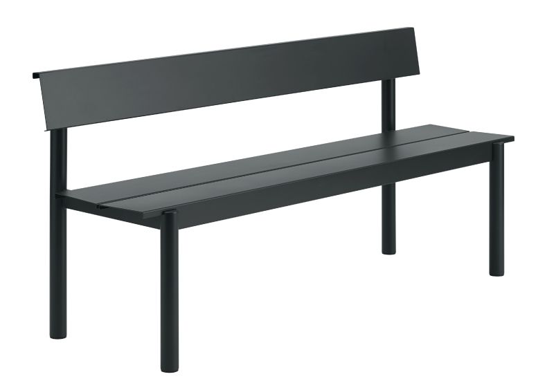 Linear Steel Bench Outdoor bench with backrest 170x34 cm Muuto