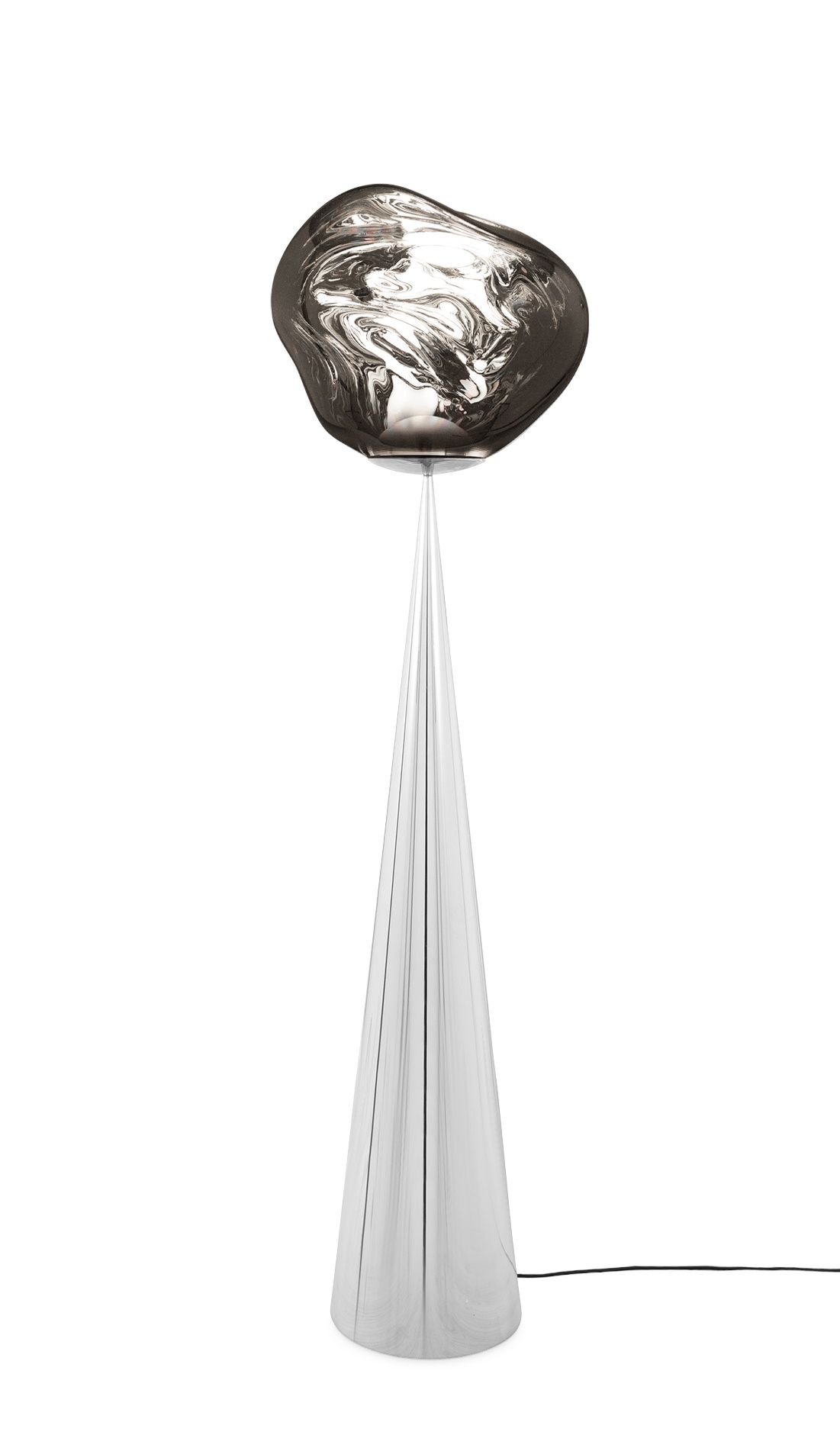 Melt Cone Fat Floor lamp silver Tom Dixon