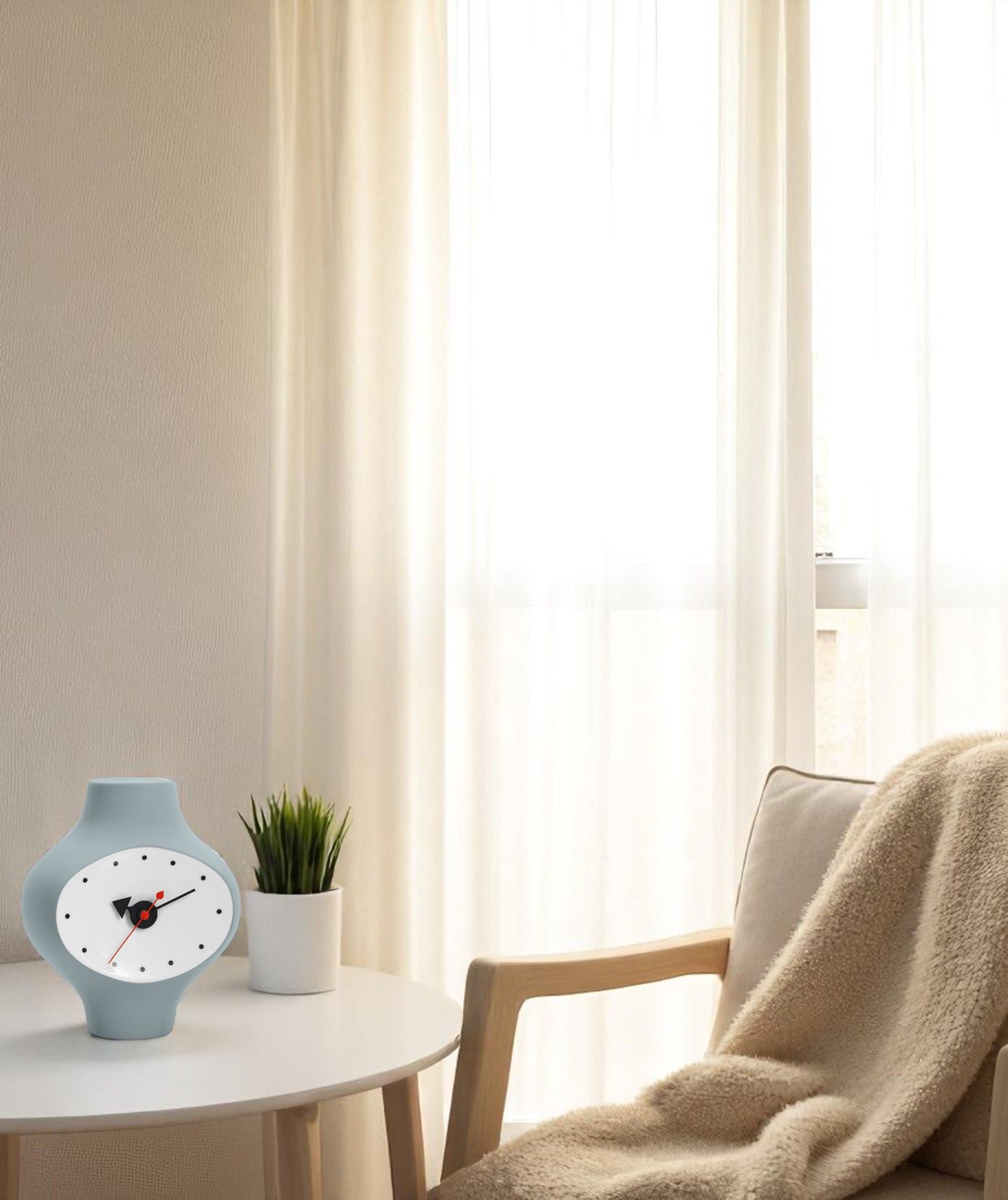 Desk Ceramic Clock Lightgrey-blue Vitra SINGLE PIECES