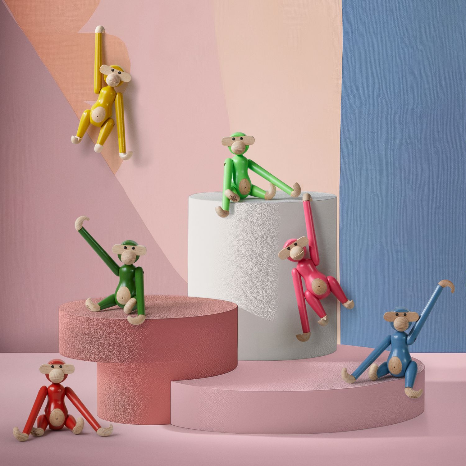 Monkey Mini coloured Kay Bojesen Pink