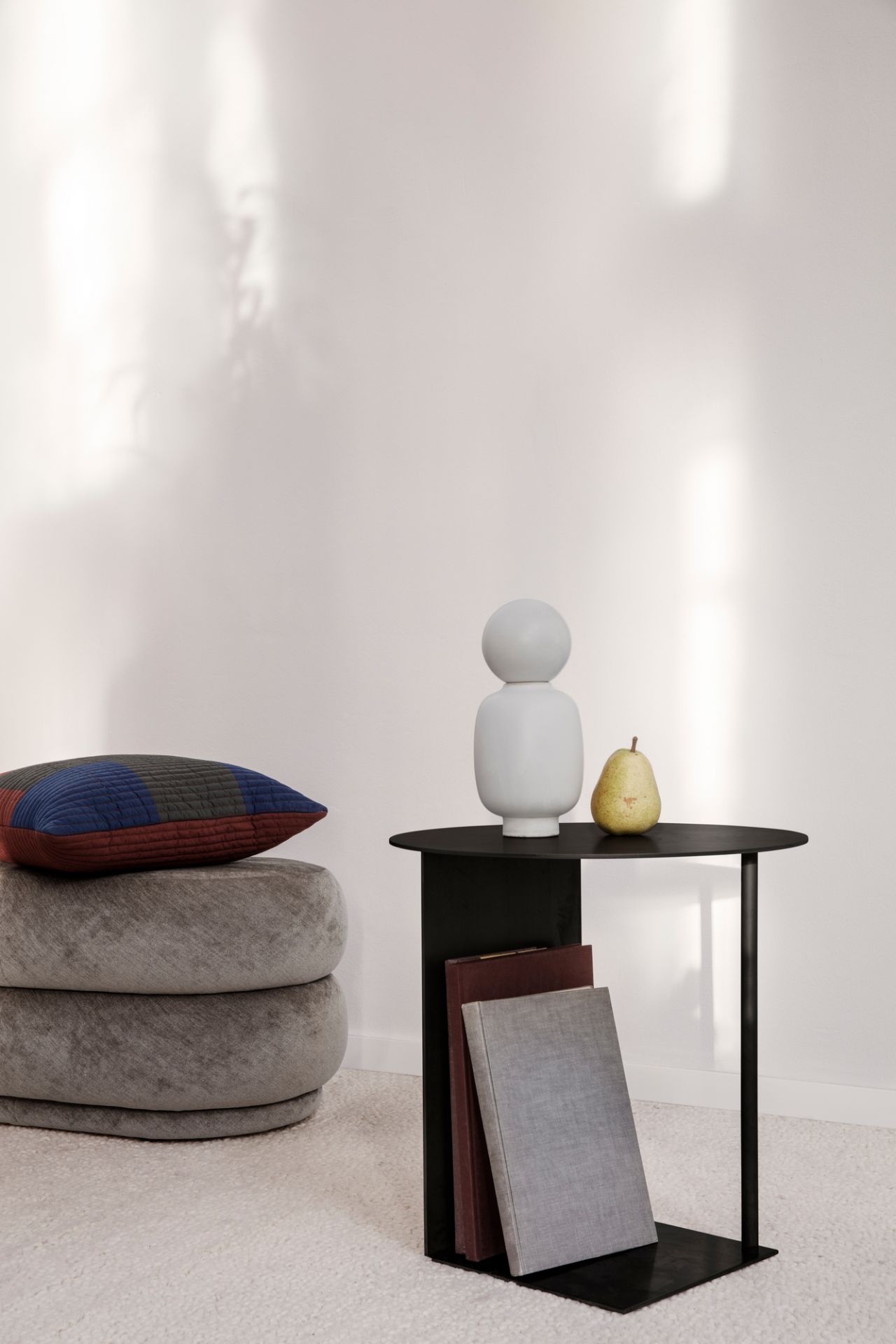 Pouf Oval Faded Velvet Stool Medium Ferm Living Forest