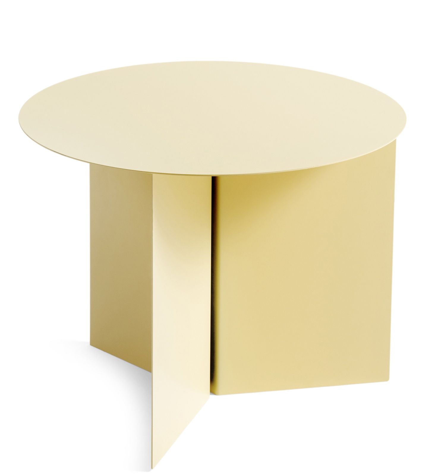 Slit Table Round Side Table Hay Light yellow powder coated