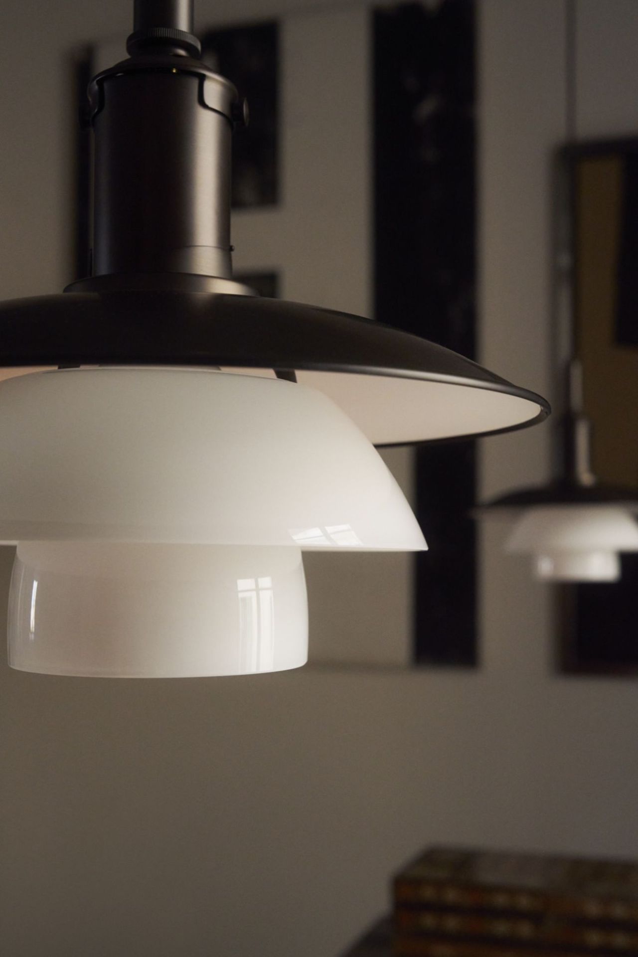PH 3/3 Aged Brass Opal pendant light Louis Poulsen