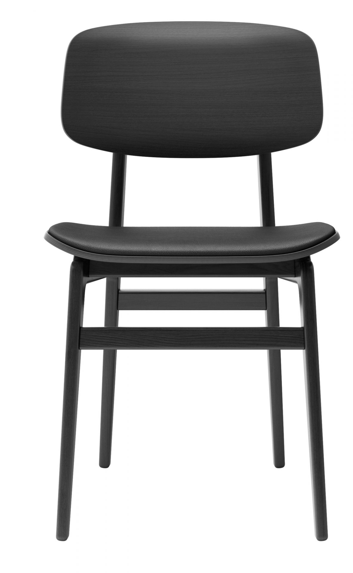 NY11 New York Dining Chair Upholstered Norr11 Oak black Leather Ultra black