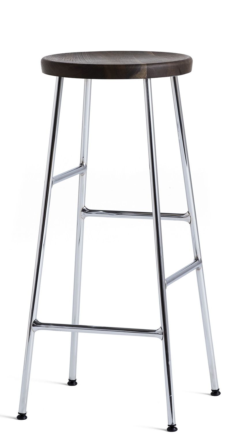 Cornet Bar Stool High Bar Stool H 75 cm Hay Chrome-plated steel / smoked oak, oiled