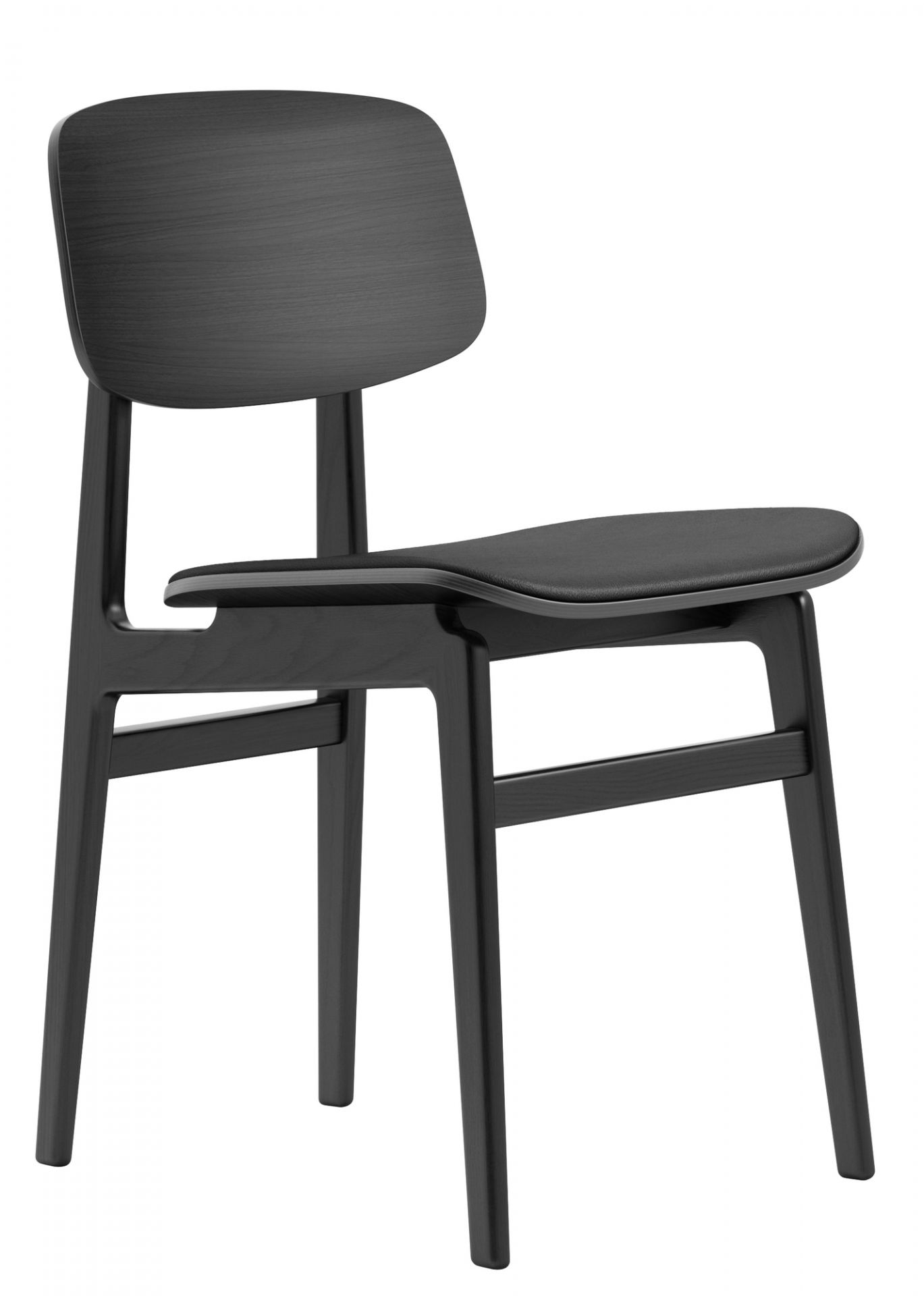 NY11 New York Dining Chair Upholstered Norr11 Oak black Leather Ultra black