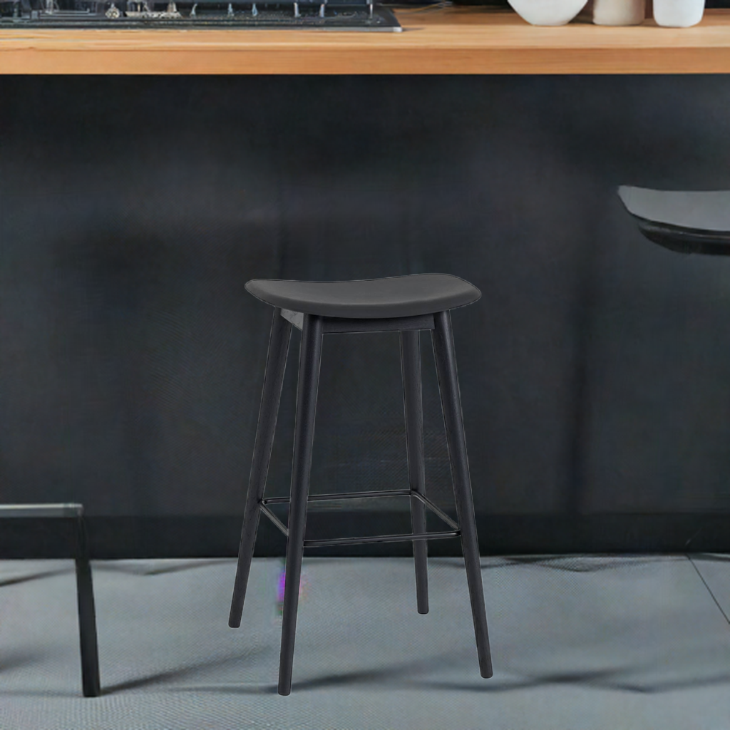 Fiber Bar Stool 75 cm wood BLACK / BLACK Muuto SINGLE PIECES